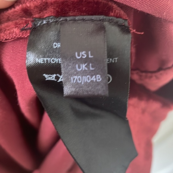 SOLD Anthropologie Velvet Dress Size L Deep Red - Picture 6 of 9